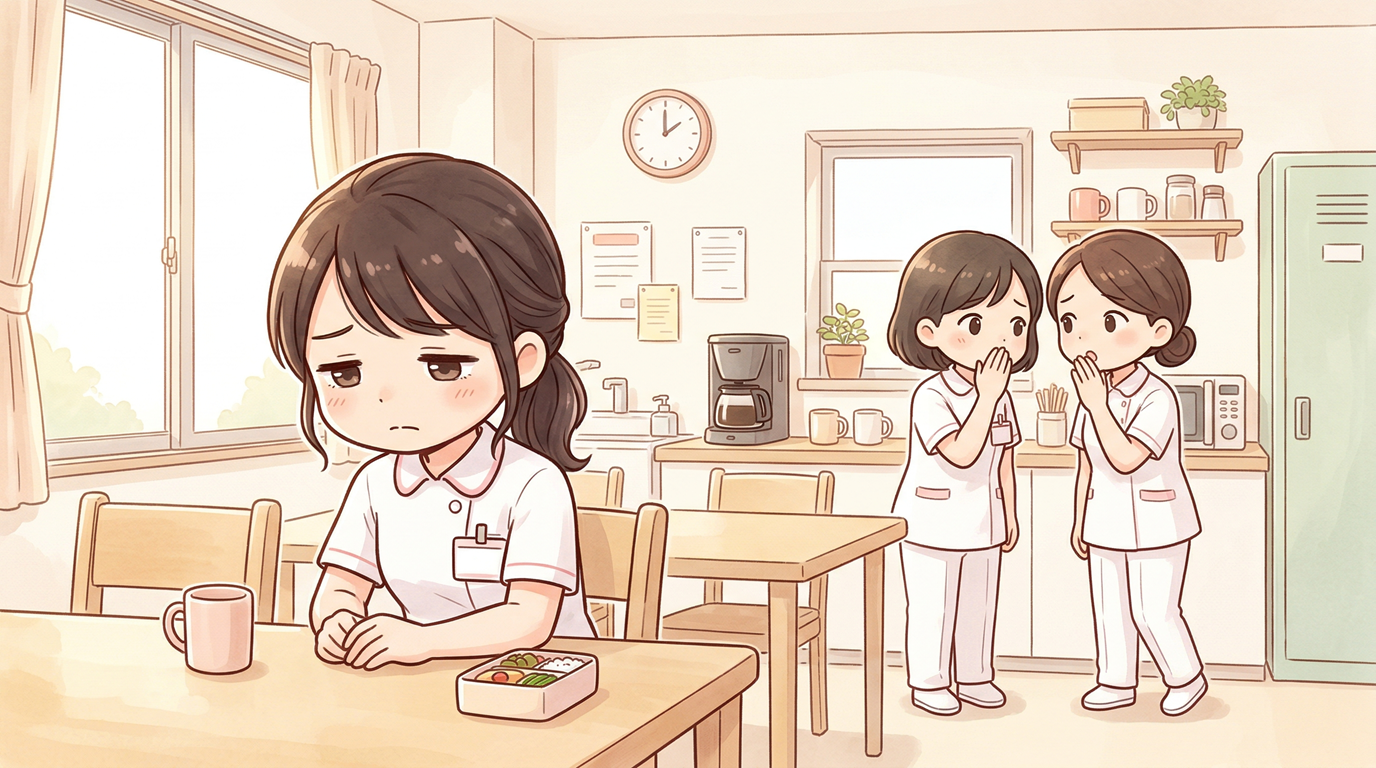 看護師 人間関係で悩む看護師のイラスト